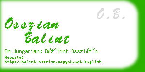 osszian balint business card